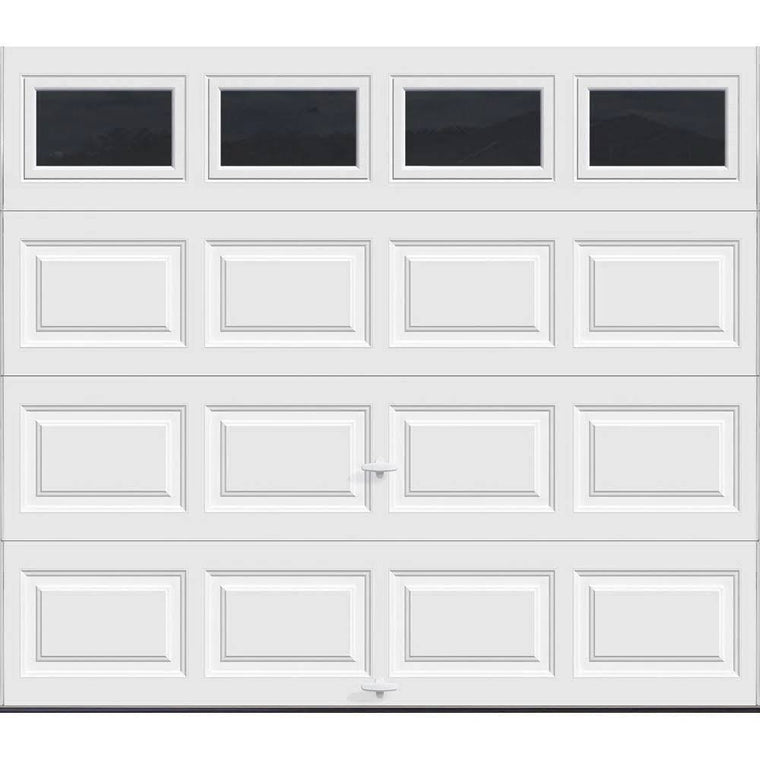Clopay Classic Collection Insulated Garage Door, 9 ft. x 7 ft., White with Plain Window, 6.5 R-Value, Model 111379