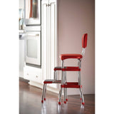 Cosco Red Retro Counter Chair That Converts to a Step Stool