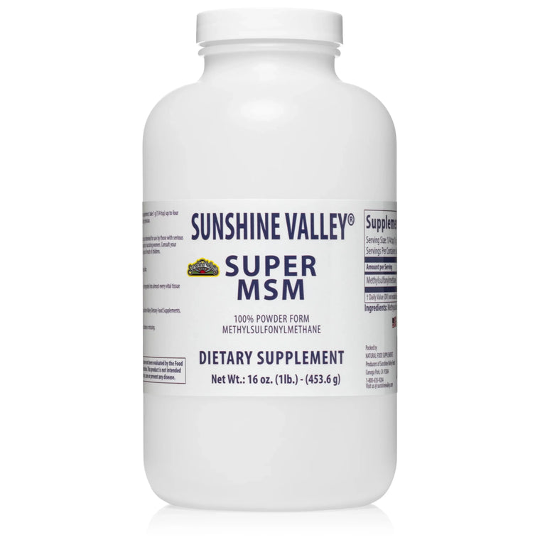 Sunshine Valley Super MSM Supplement Powder for Joint and Skin Health, 16 oz
