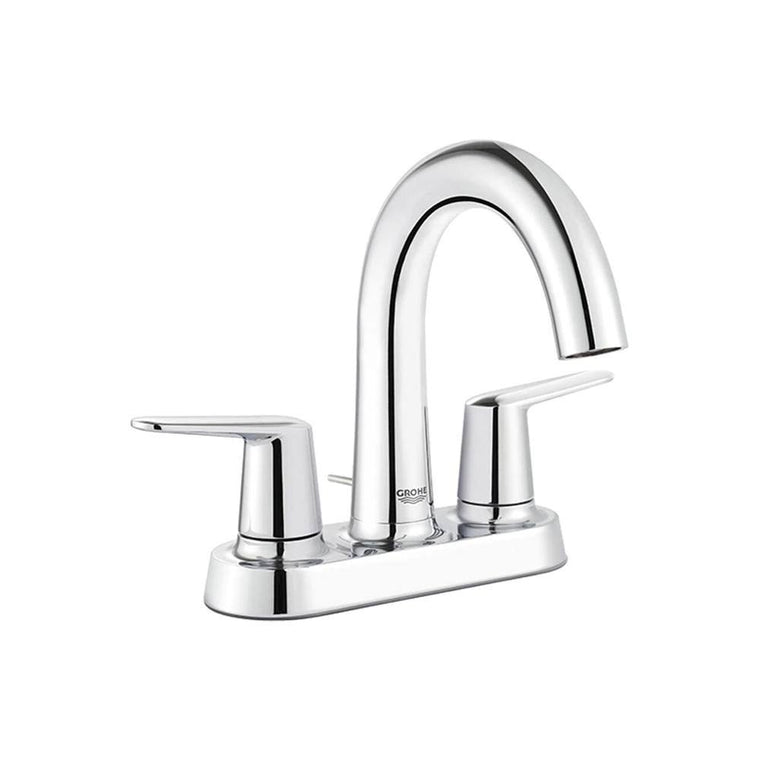 Grohe Veletto 20582000 Starlight Chrome Bathroom Faucet with 4-Inch Centerset and 2 Handles