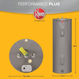 Rheem Performance Plus Electric Water Heater, Tall 50 gal. Tank with 9-Year Warranty, 5500/5500-Watt Elements and LED